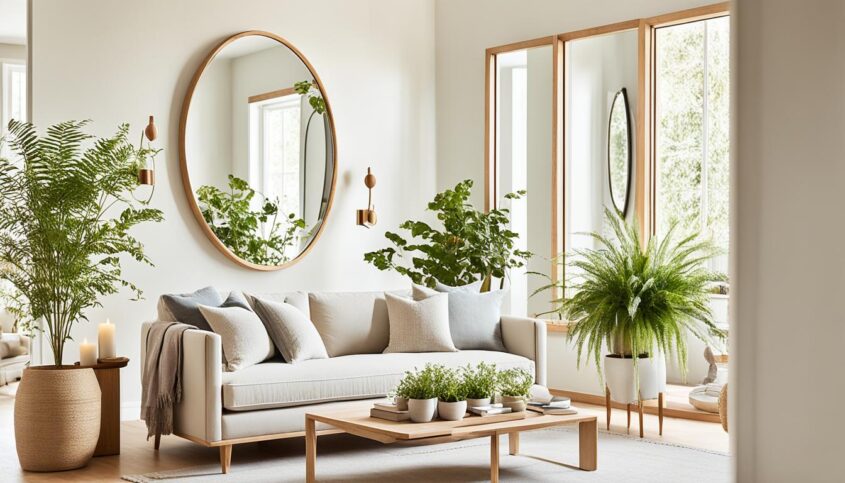 feng shui mirror placement in living room