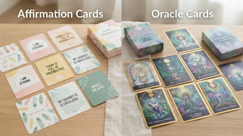 affirmation cards vs oracle cards